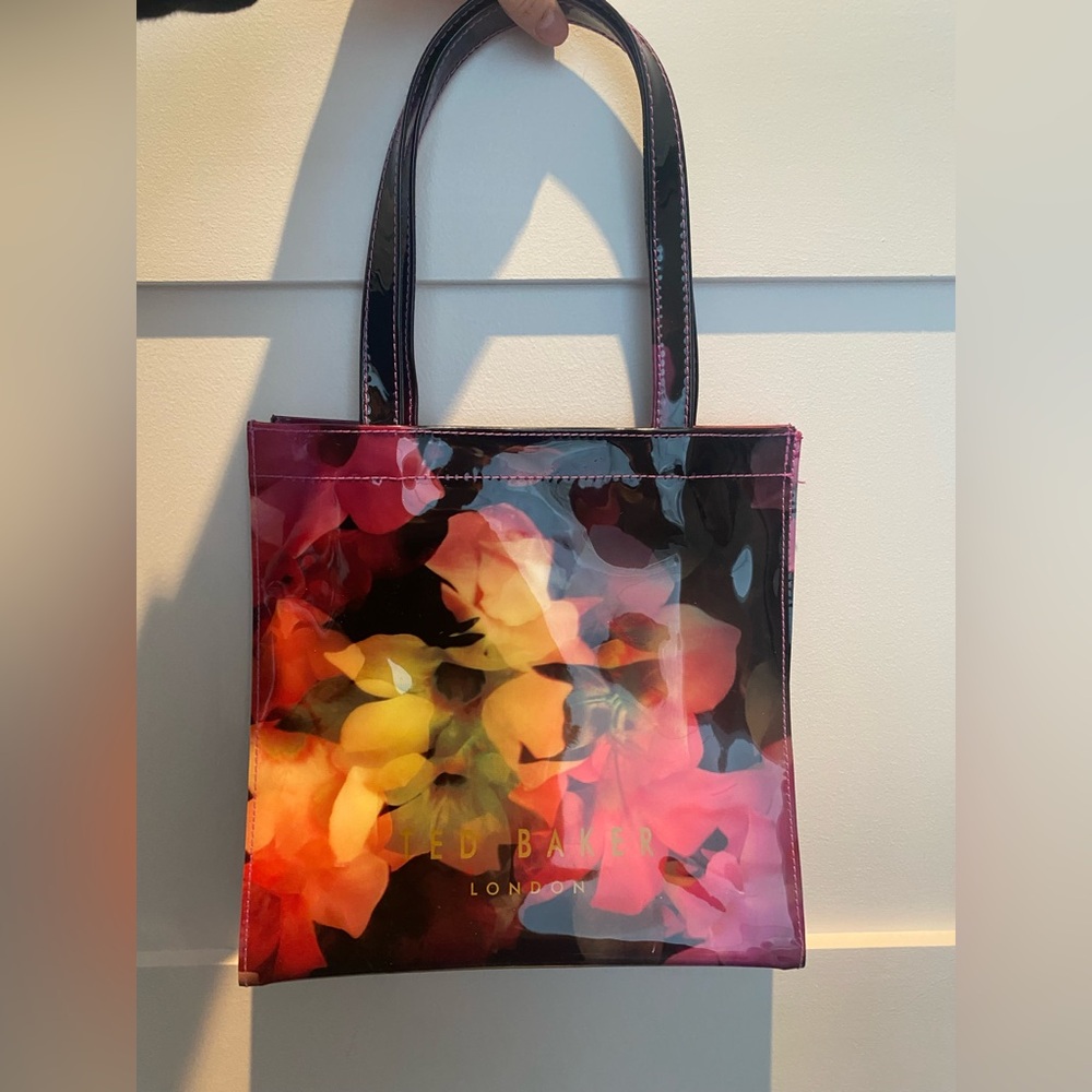 Ted Baker Vibrant Floral plastic Tote - Pink, Orange and black